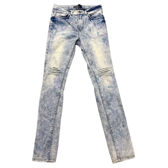 Monfrere distressed splatter paint denim skinny jeans size 32 - Picture 1 of 6